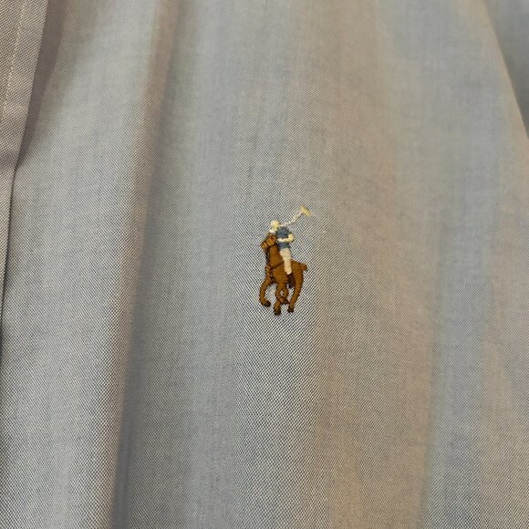 Ralph Lauren Blue Button Down Shirt Classic Fit Men Sz 17 34/35 business casual - Picture 1 of 3